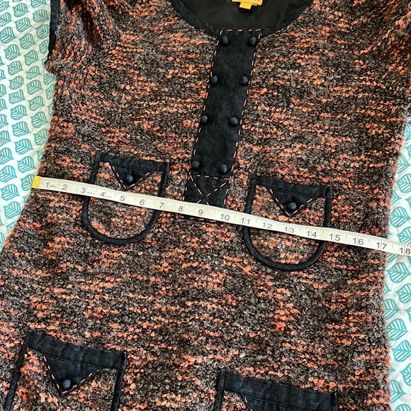 LULUMARI Anthropologie Multi Colored A Line Dress w/ button Detail sz Large - Picture 15 of 16